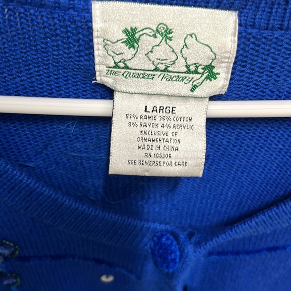 Quacker Factory blue snowflake sweater - Picture 3 of 4